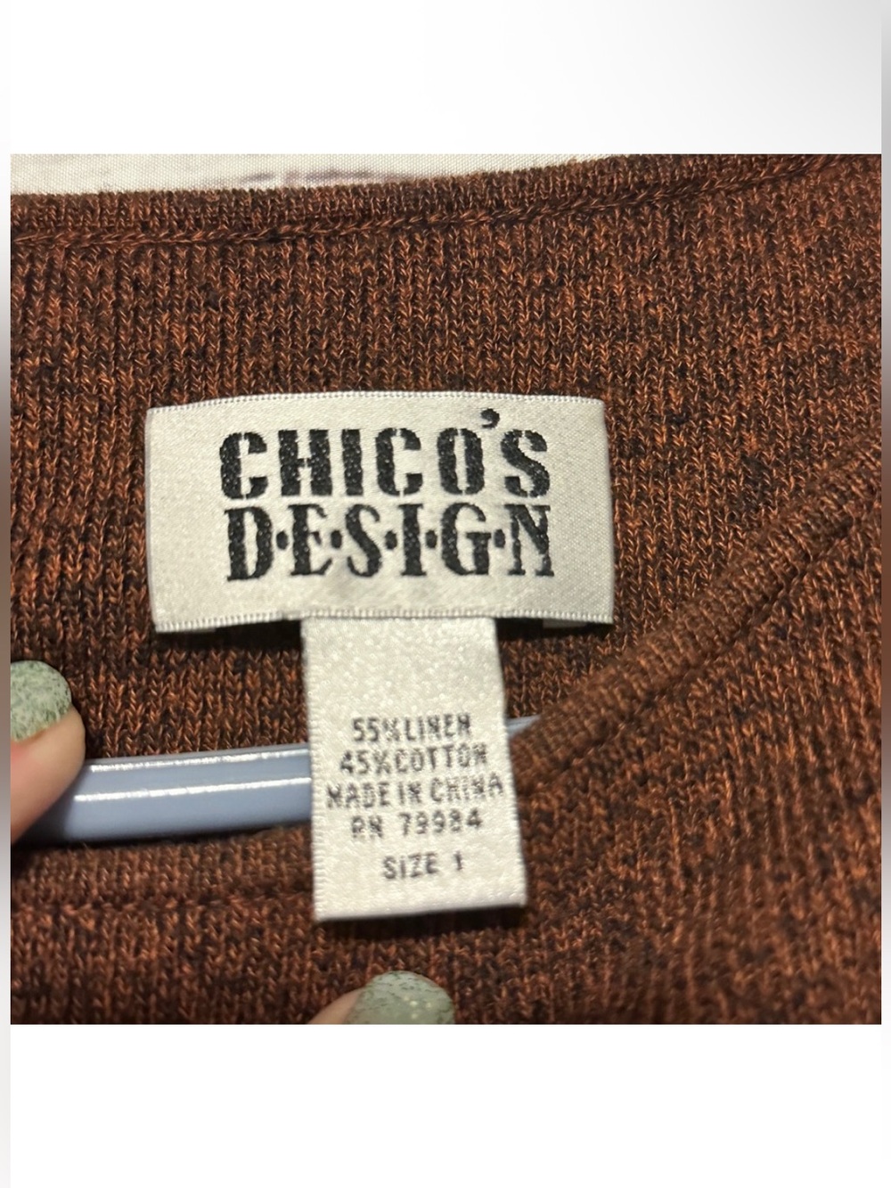 Chico’s Design Linen Blend Knit Tank Top Brown Size 1 (Medium) - Picture 2 of 3